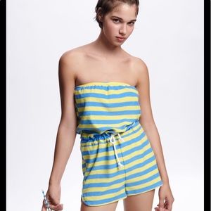 NWT strapless terry cloth romper